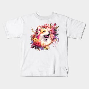 Icelandic Sheepdog Joyful Portrait, Mother's Day Dog Mom Gift Kids T-Shirt